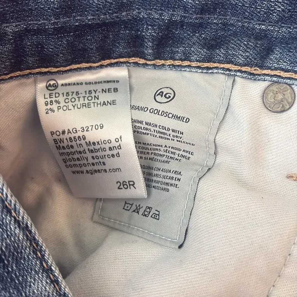 AG Adriano Goldschmied Distressed The Ex Boyfriend Slim Jeans Medium Wash Sz 26R